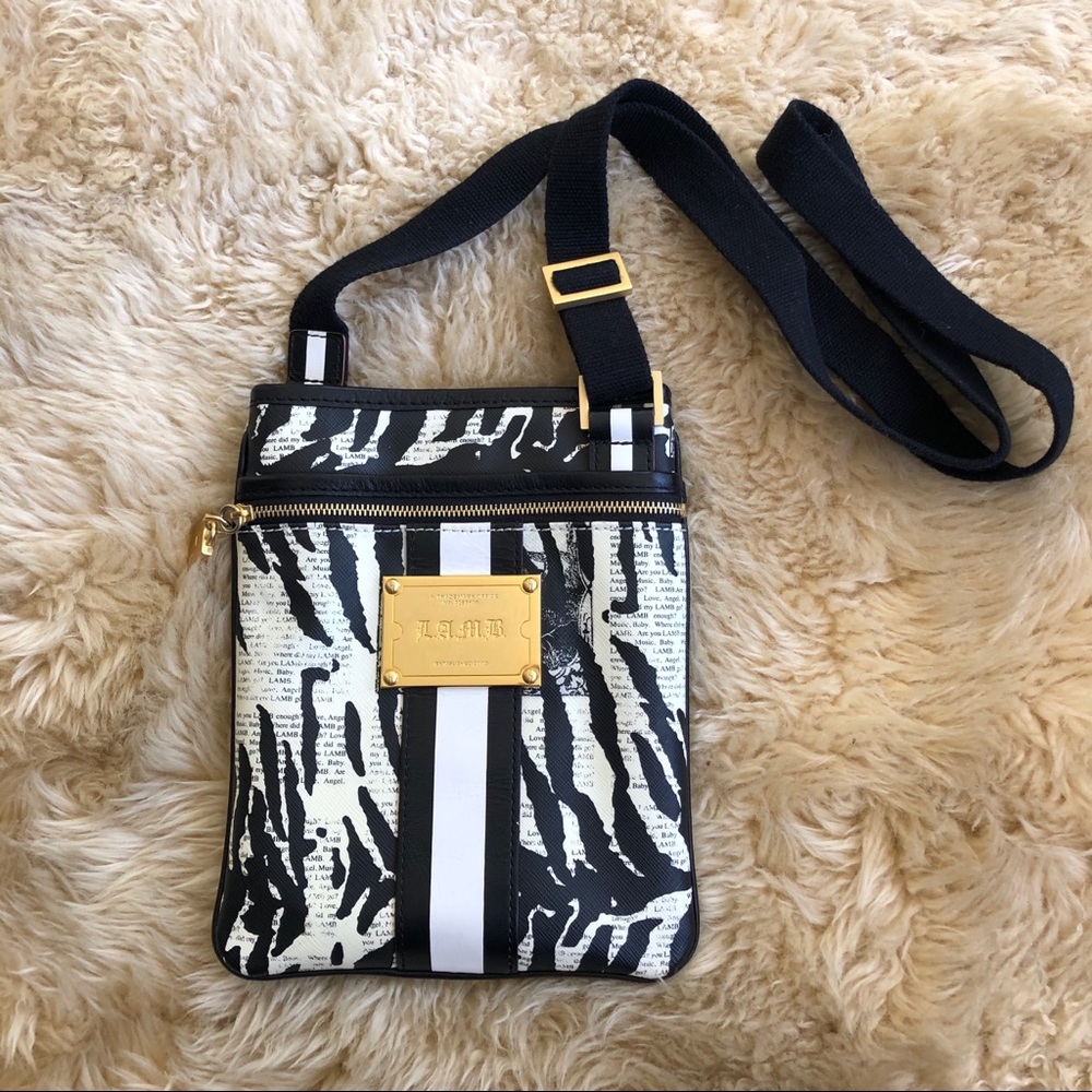 LAMB by Gwen Stefani White and Black Crossbody Bag